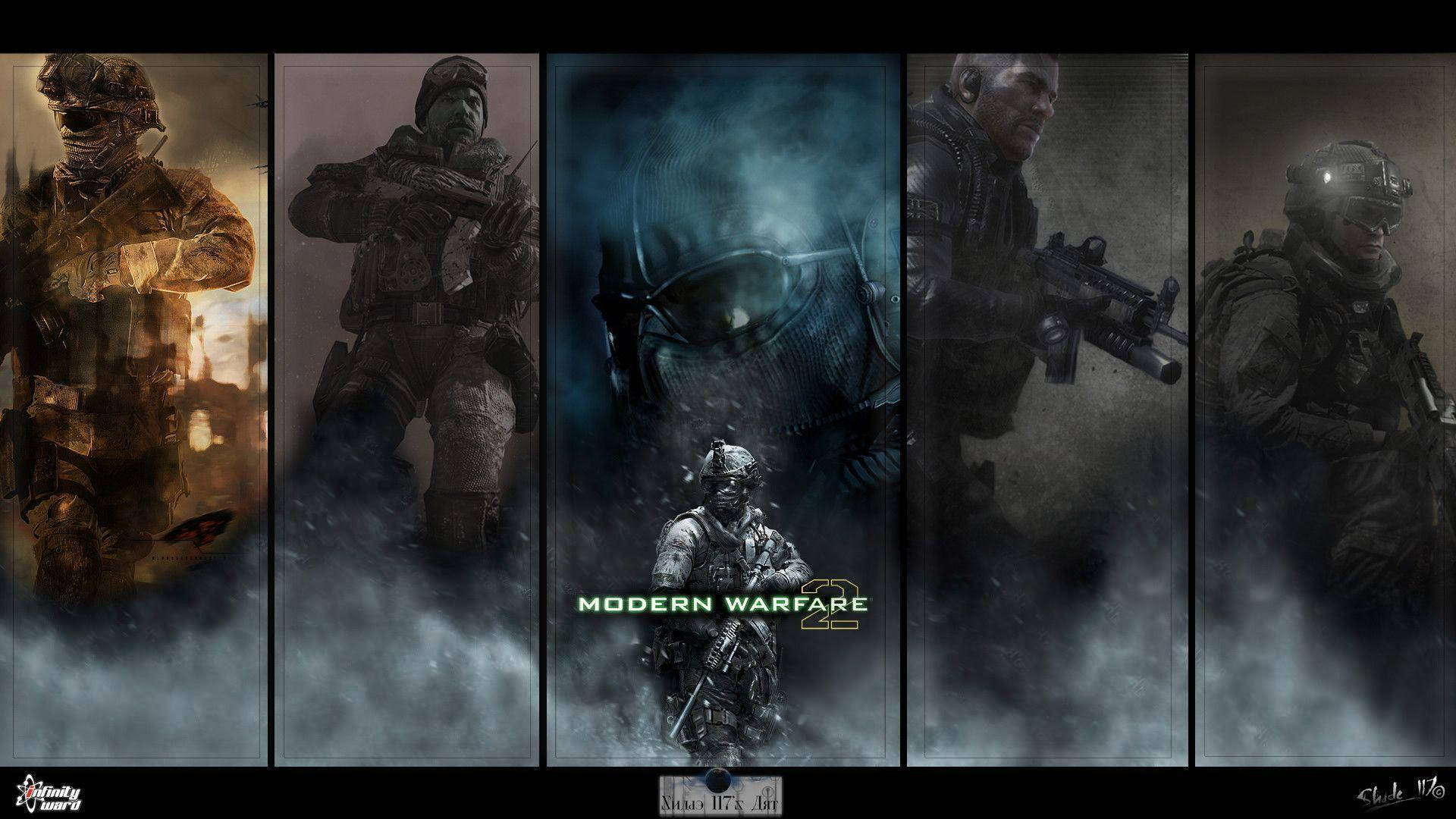 Modern Warfare 2, tactical gear, smoky panels, Full HD Desktop Wallpaper