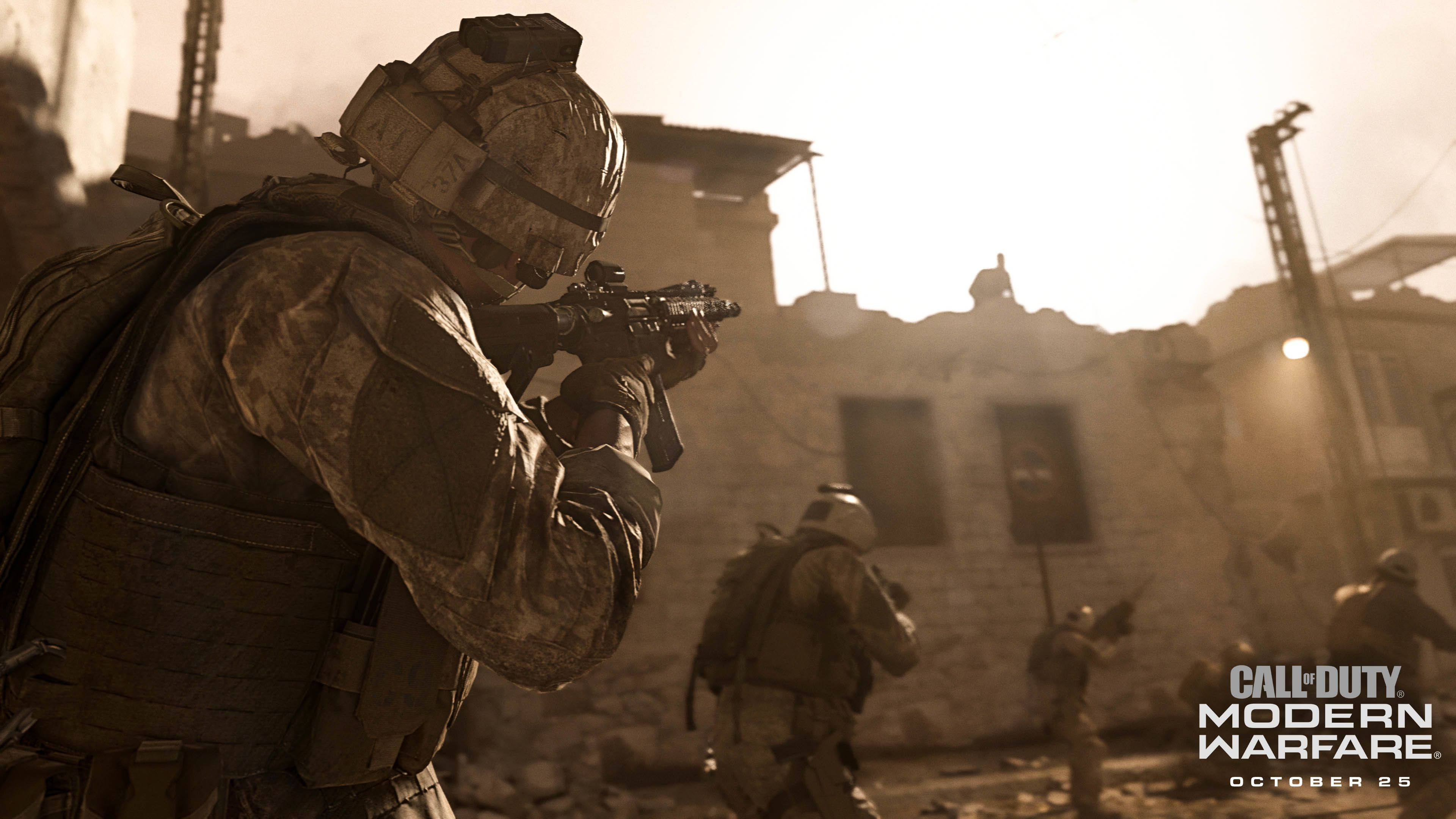 Modern Warfare, tactical gear, sunlit, 4K Desktop Wallpaper
