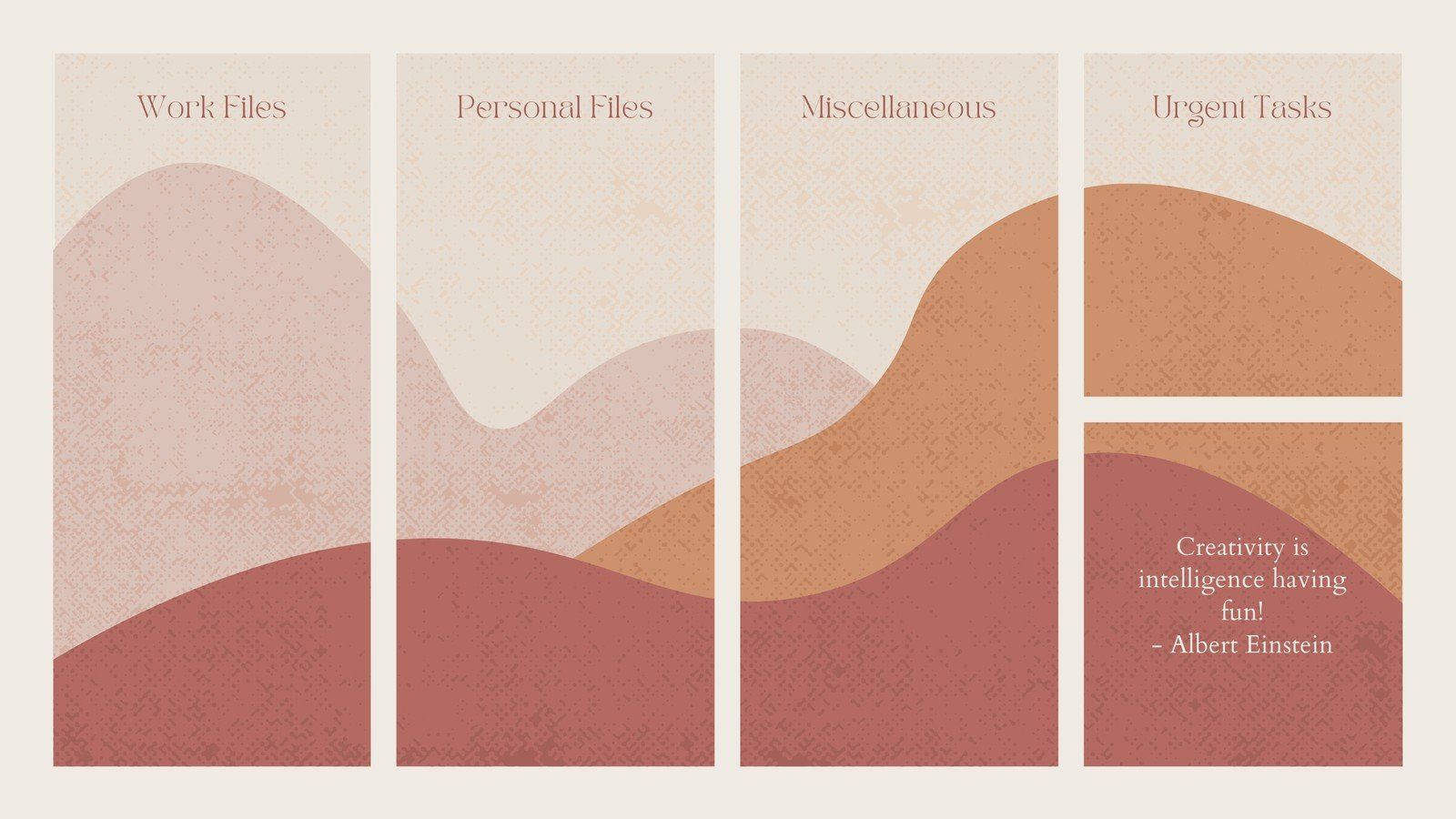 Modern Desktop List, terracotta wave shapes, minimalist abstract, HD Desktop Wallpaper