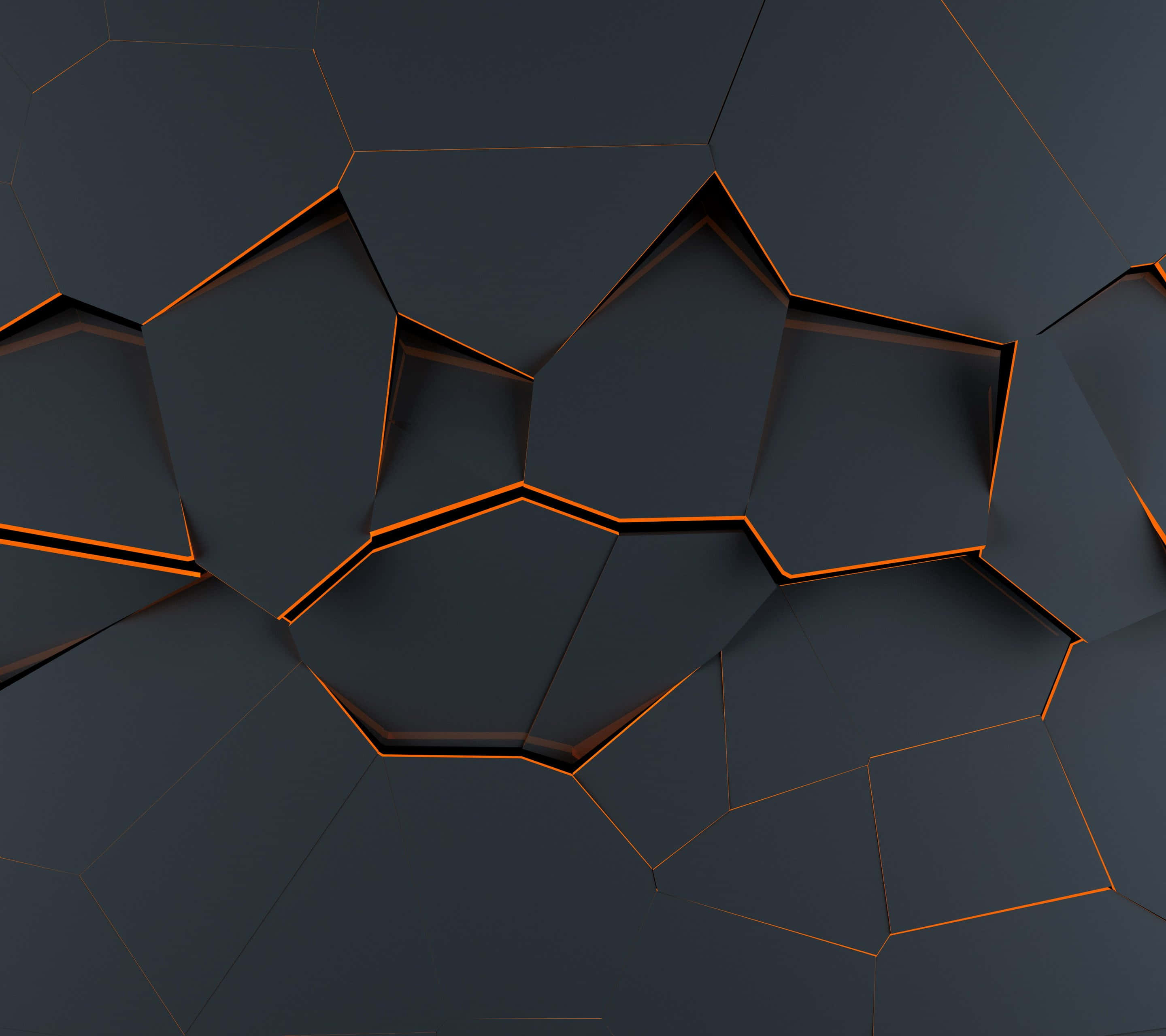 Modernism, dark gray, glowing orange, 2K Desktop Wallpaper