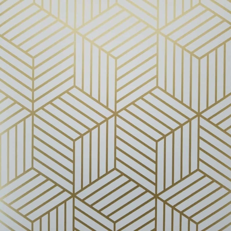 Modernism, gold cube patterns, soft white background, SD Desktop Wallpaper