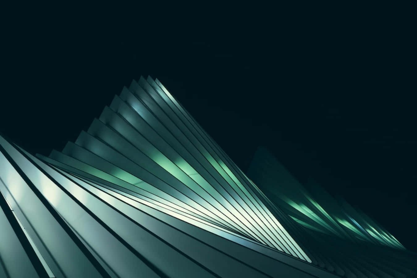 modernism, teal light, geometric facade, HD Desktop Wallpaper