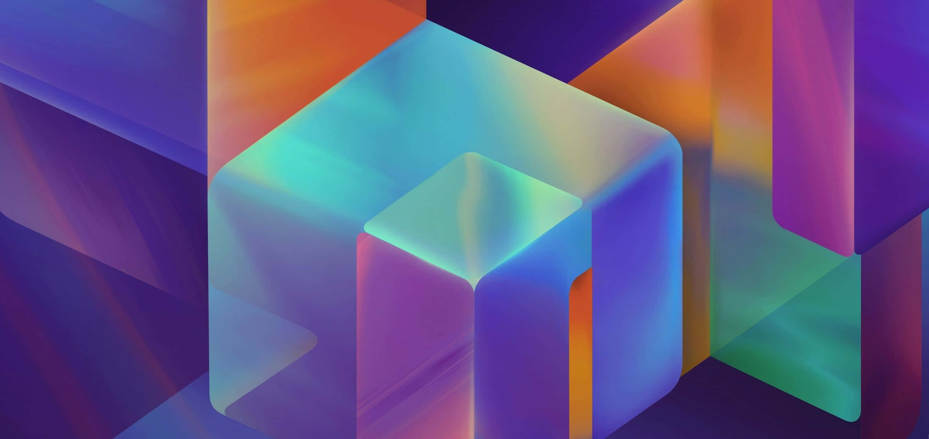 Modernism, 3046 x 1440, translucent geometric cubes, 2K Desktop Wallpaper
