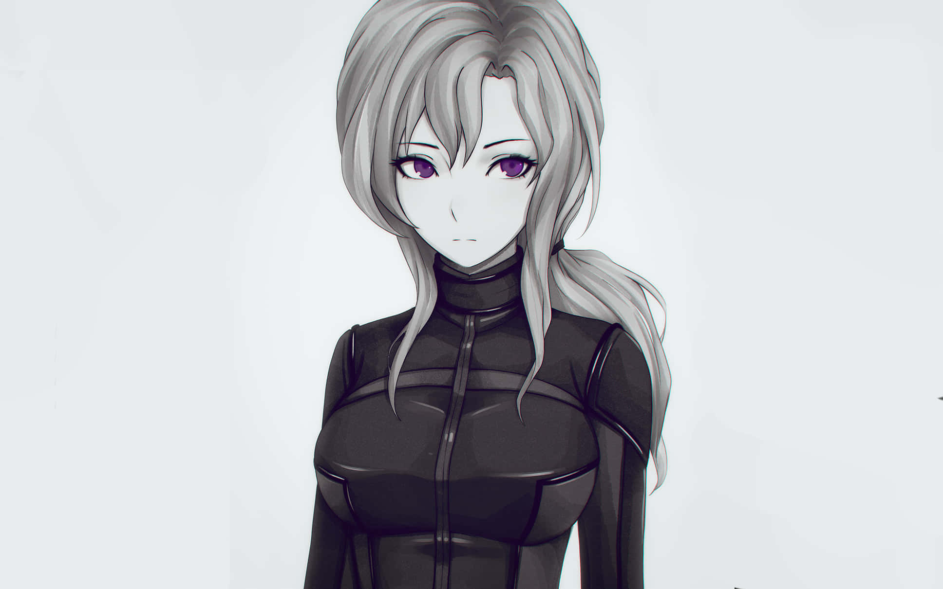 Moeka Kiryu, silver hair, purple eyes, Full HD Desktop Wallpaper