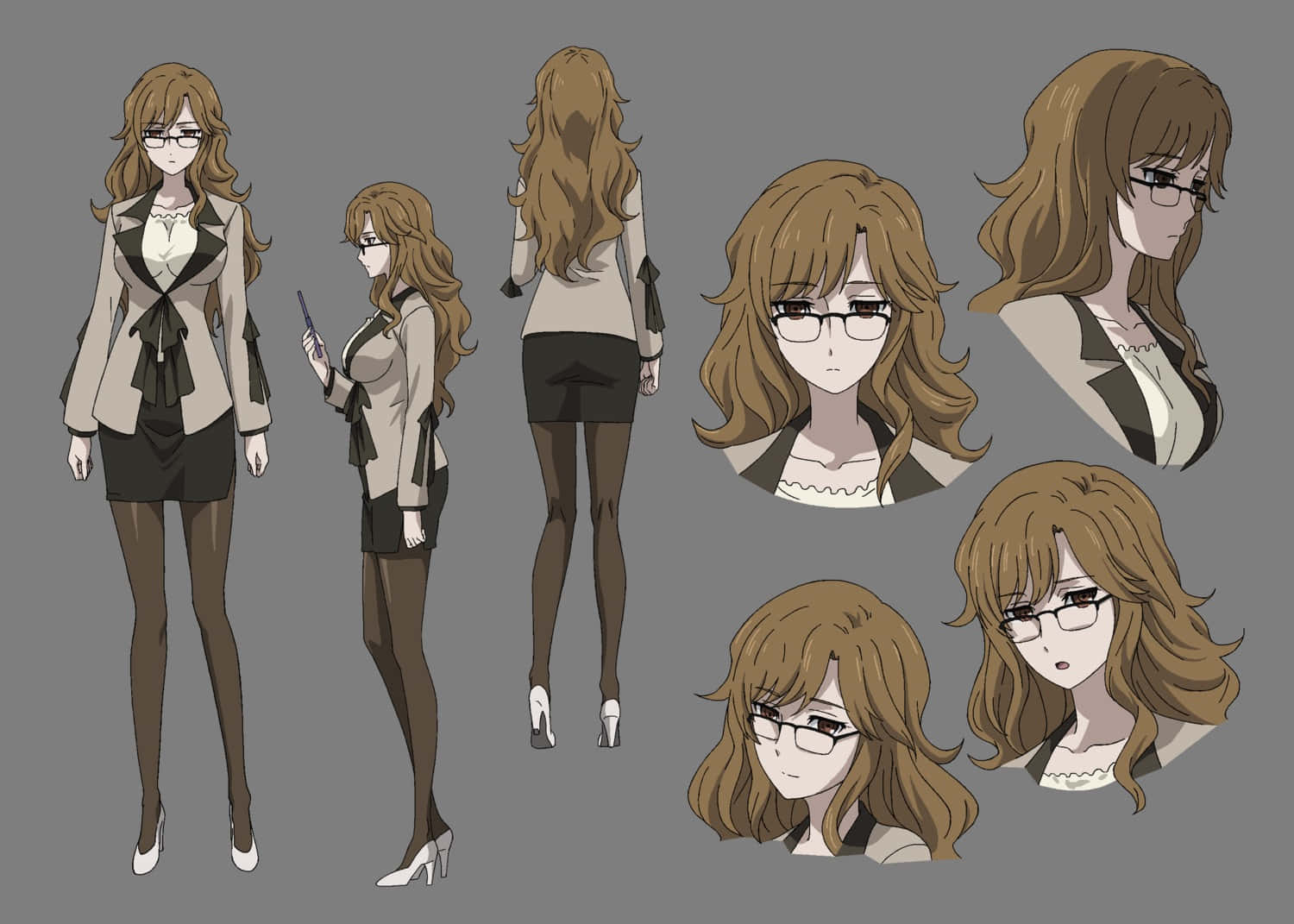 Moeka Kiryu, brown hair, glasses, HD Desktop Wallpaper