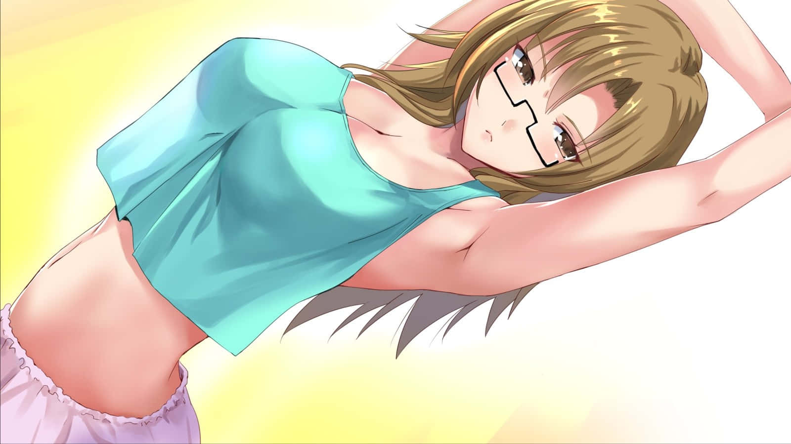 Moeka Kiryu, teal top, pink shorts, HD Desktop Wallpaper