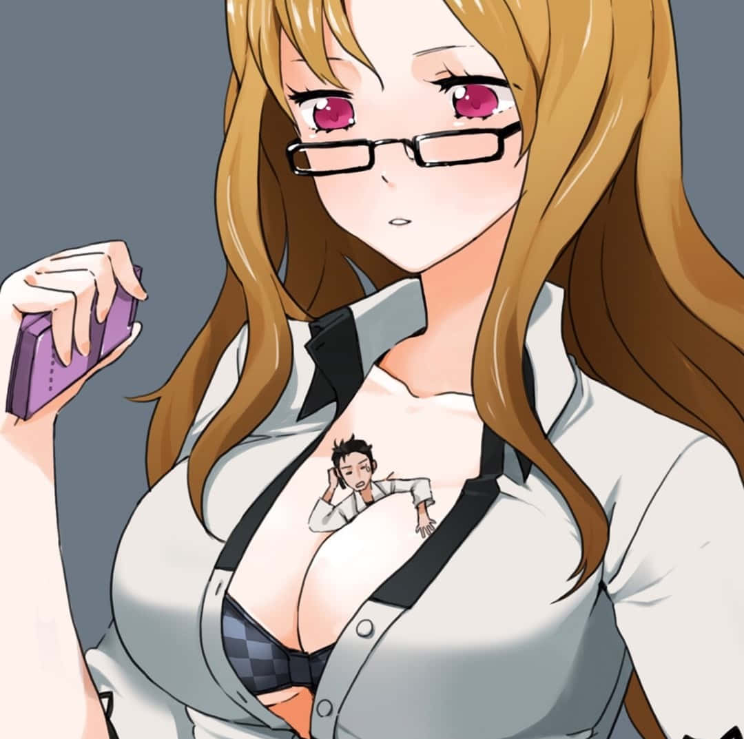 Moeka Kiryu, pink eyes, purple phone, SD Desktop Wallpaper