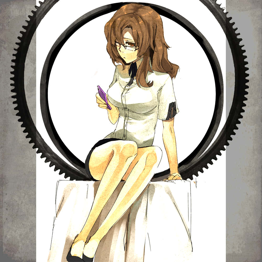 Moeka Kiryu, brown-haired, glasses, SD Desktop Wallpaper