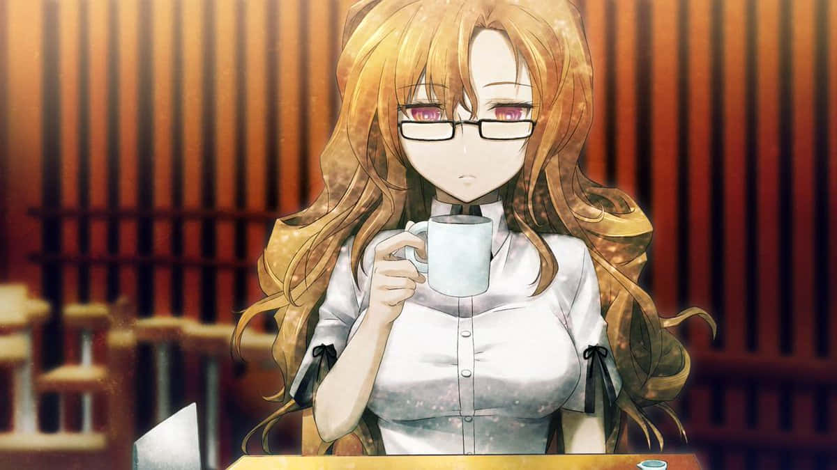 Moeka Kiryu, glasses, long blonde hair, SD Desktop Wallpaper