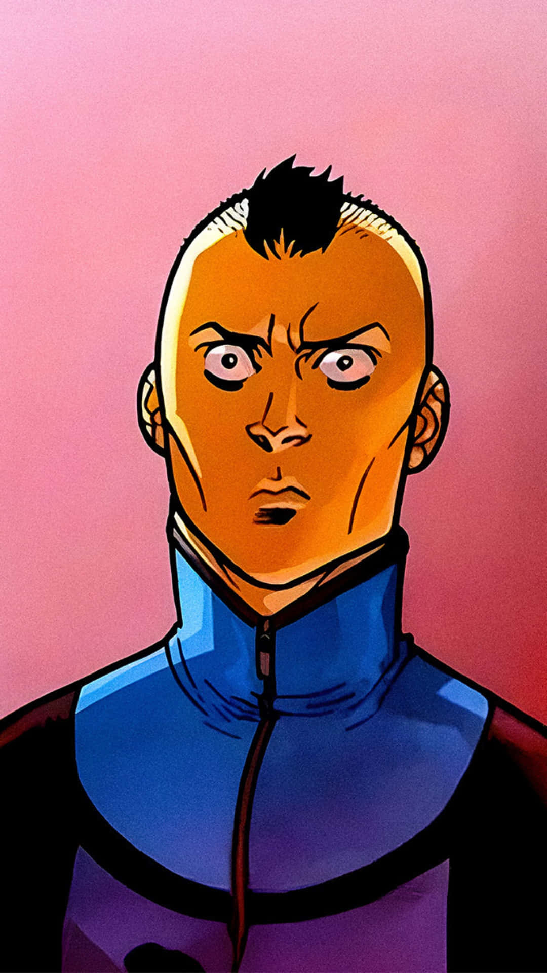 Mohawk Mark, mohawk, intense eyes, Full HD Phone Wallpaper