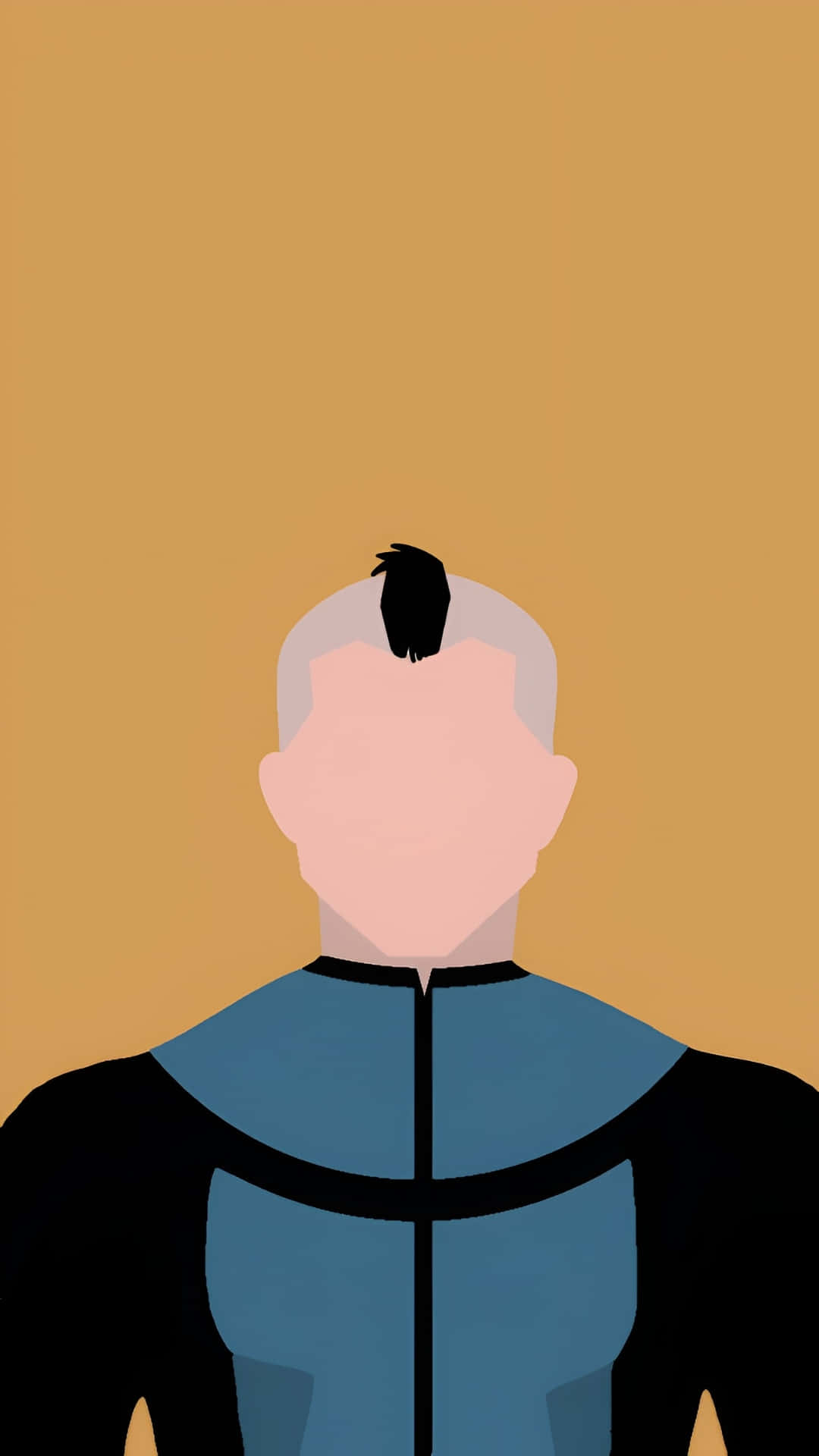Mohawk Mark, shaved head, single black tuft of hair, Full HD Phone Wallpaper