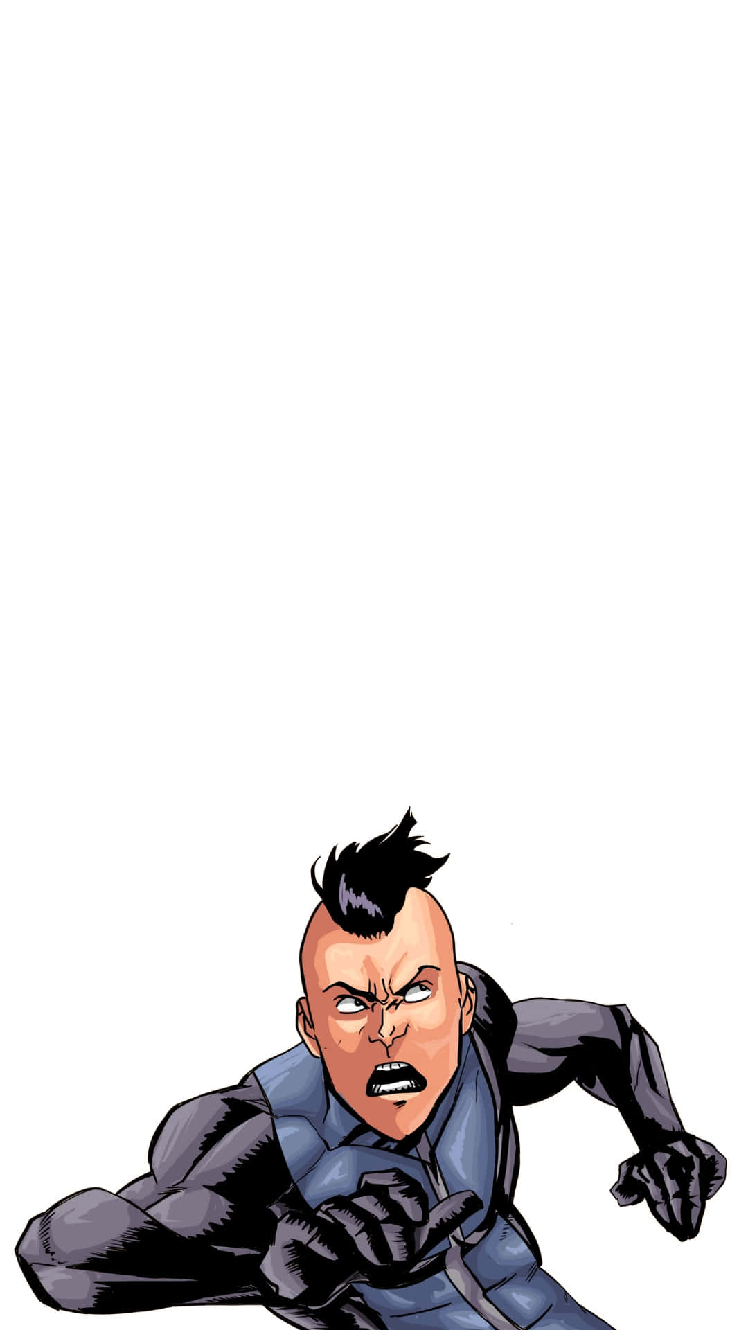 Mohawk Mark, spiky mohawk, dark suit, Full HD Phone Wallpaper