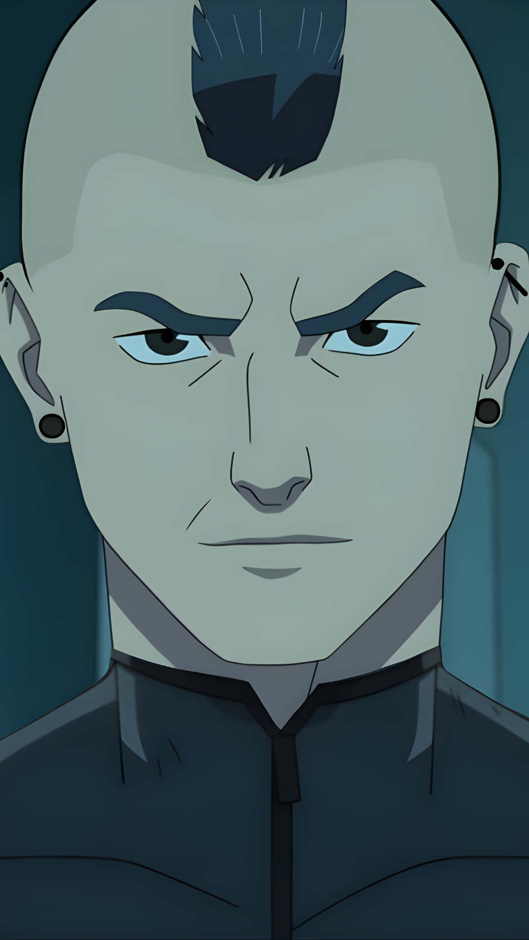 Mohawk Mark, blue mohawk, shaved head, Full HD Phone Wallpaper
