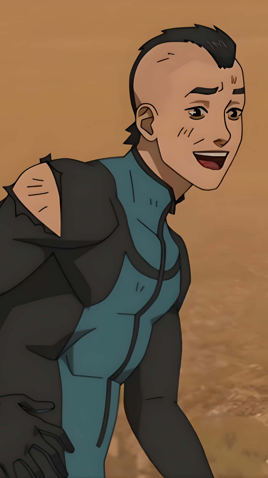 Mohawk Mark, blue suit, shaved head, Full HD Phone Wallpaper