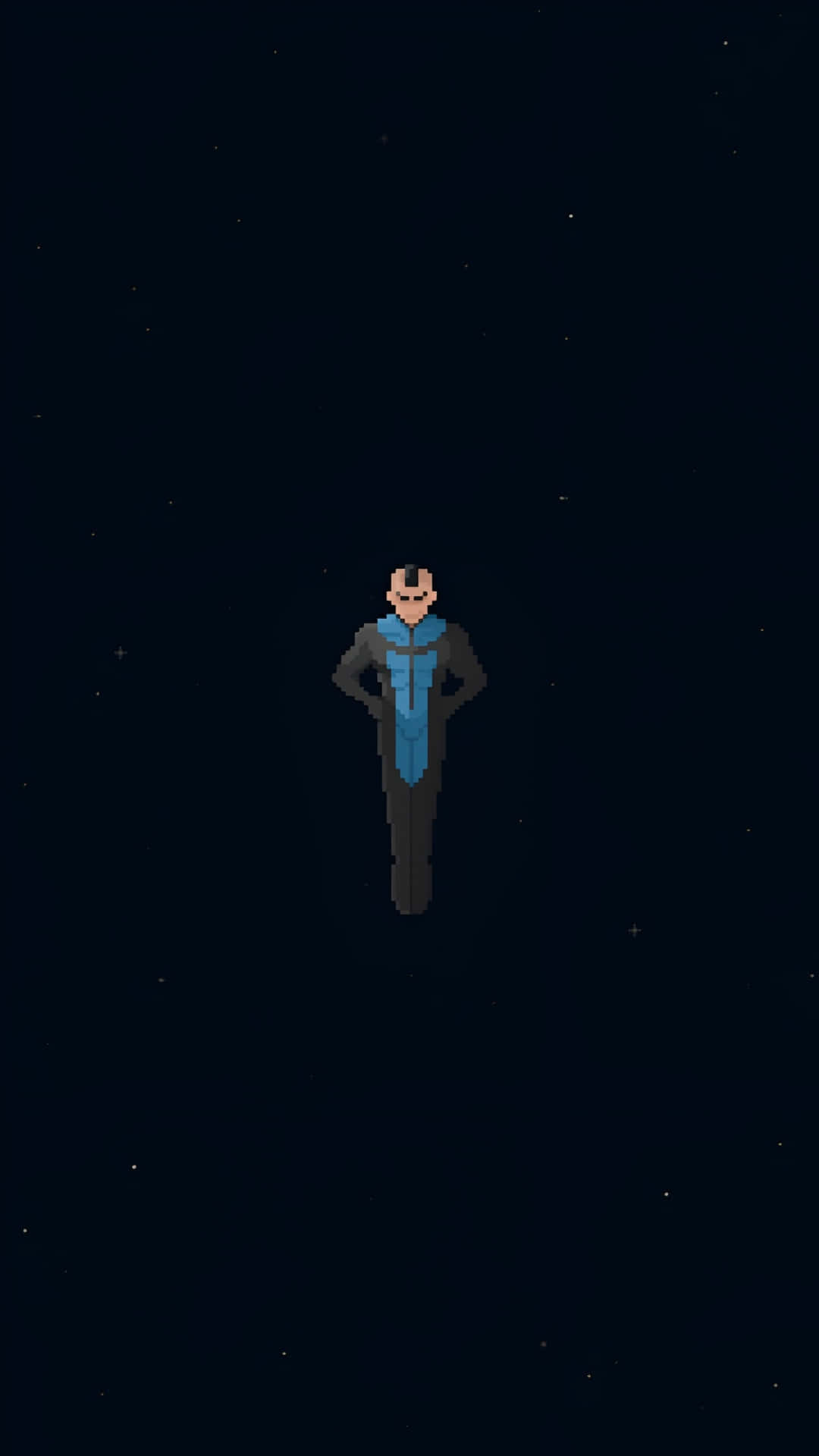 Mohawk Mark, blue and gray suit, starry black space background, Full HD Phone Wallpaper