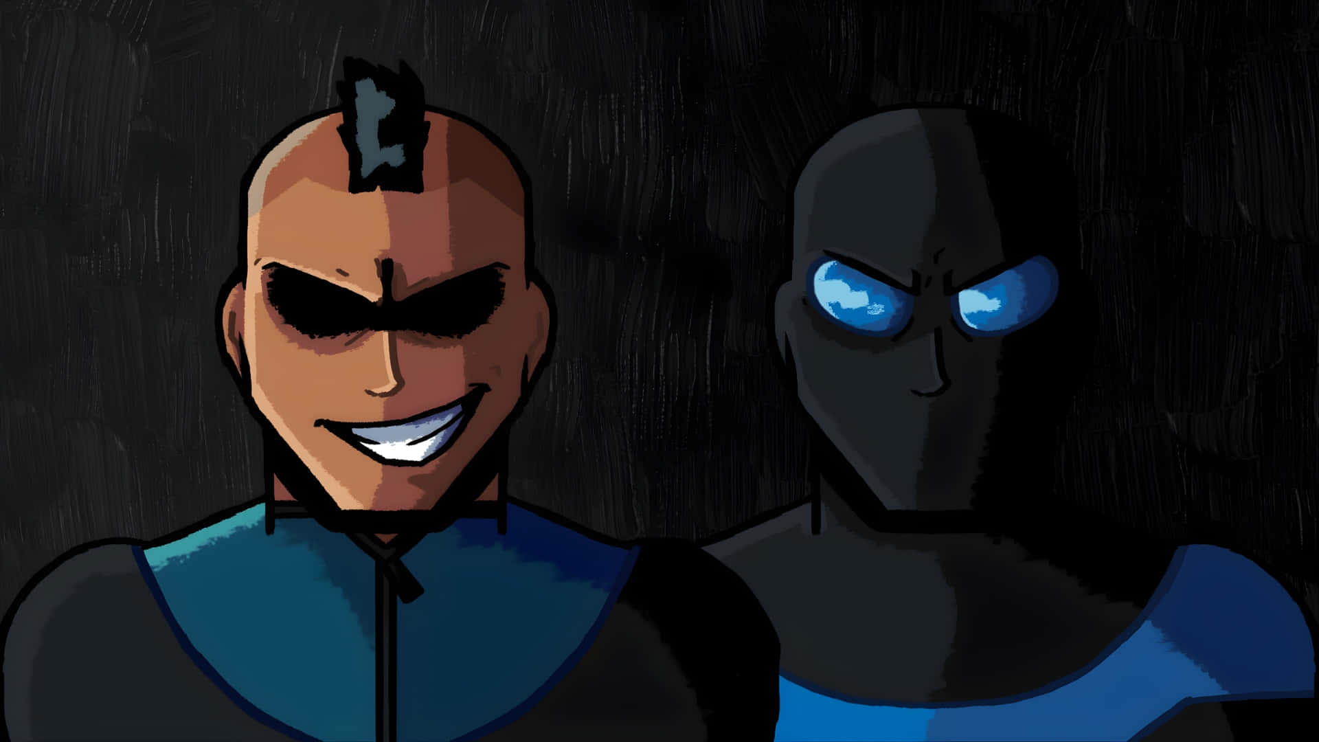 Mohawk Mark, shaved head, black eye mask, Full HD Desktop Wallpaper