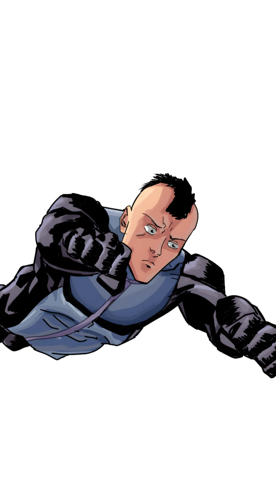Mohawk Mark, blue and black suit, comic book style, Full HD Phone Wallpaper