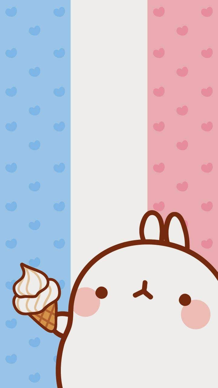 Molang, three colored stripes, rosy cheeks, HD Phone Wallpaper