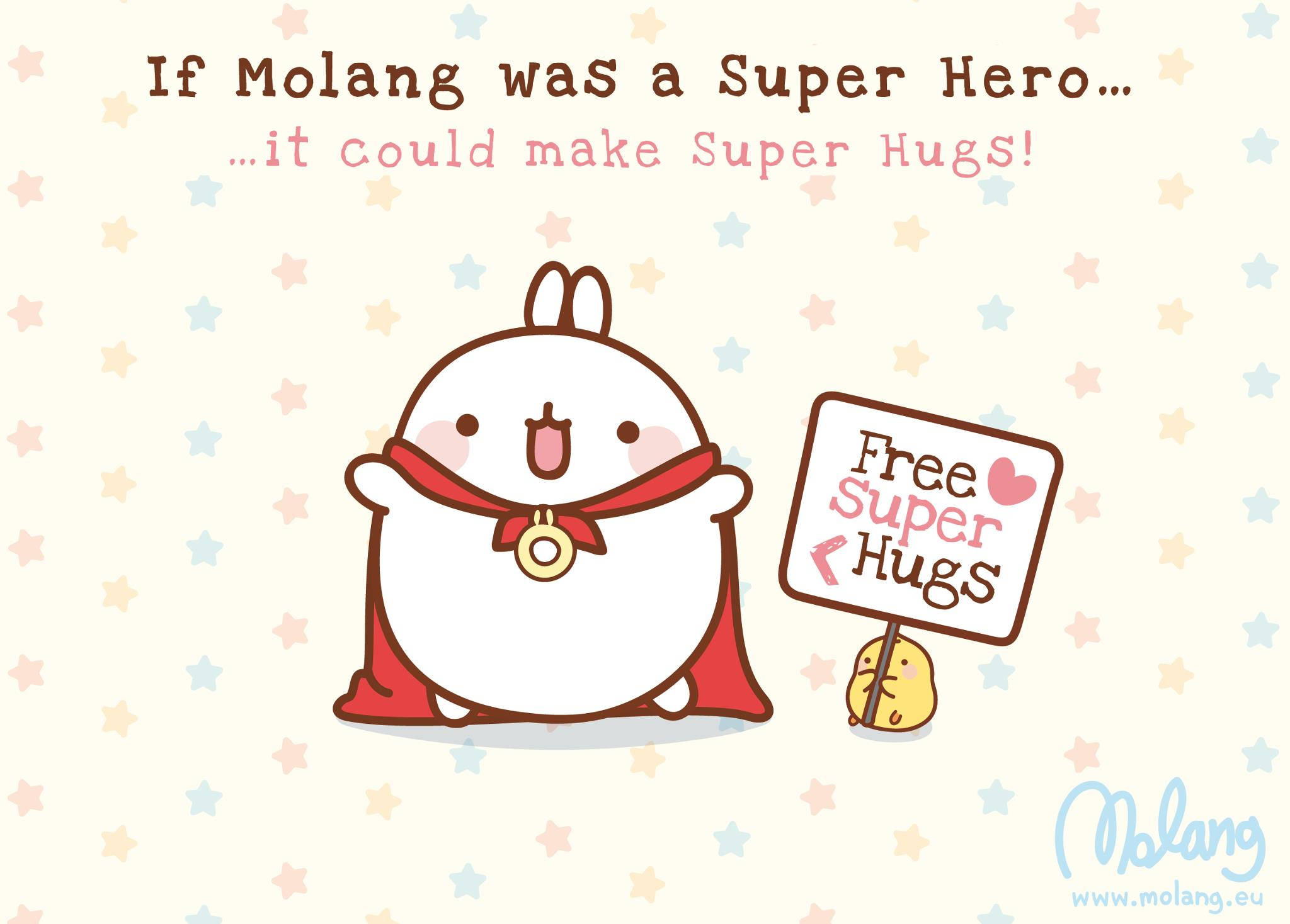 Molang, red cape, medal, Full HD Desktop Wallpaper
