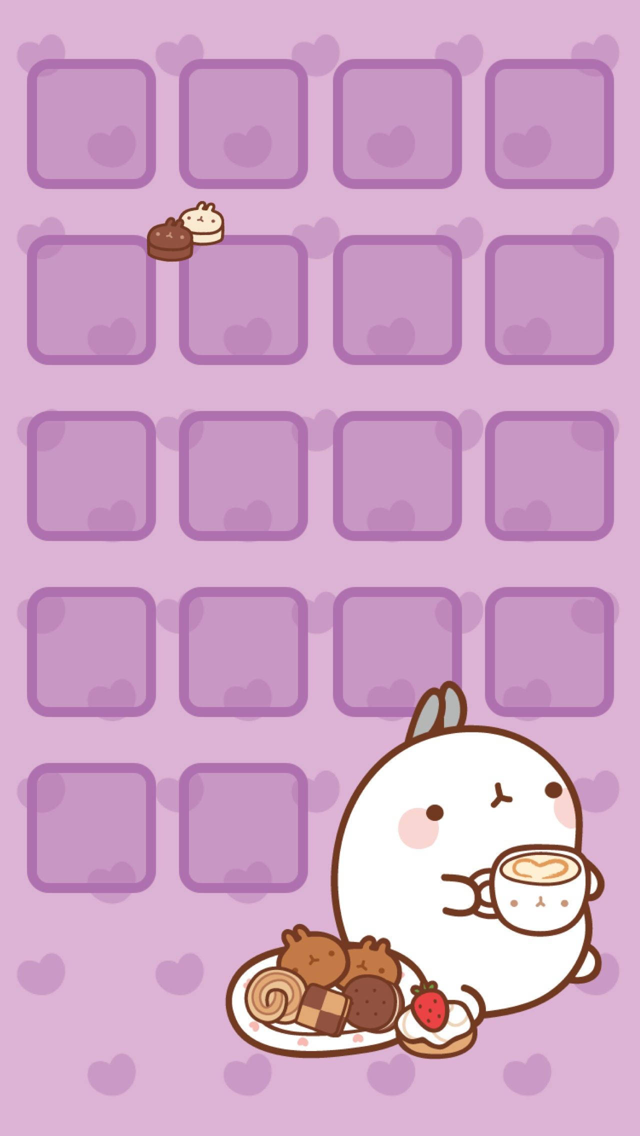 Molang, Snack Time, kawaii, Full HD Phone Wallpaper