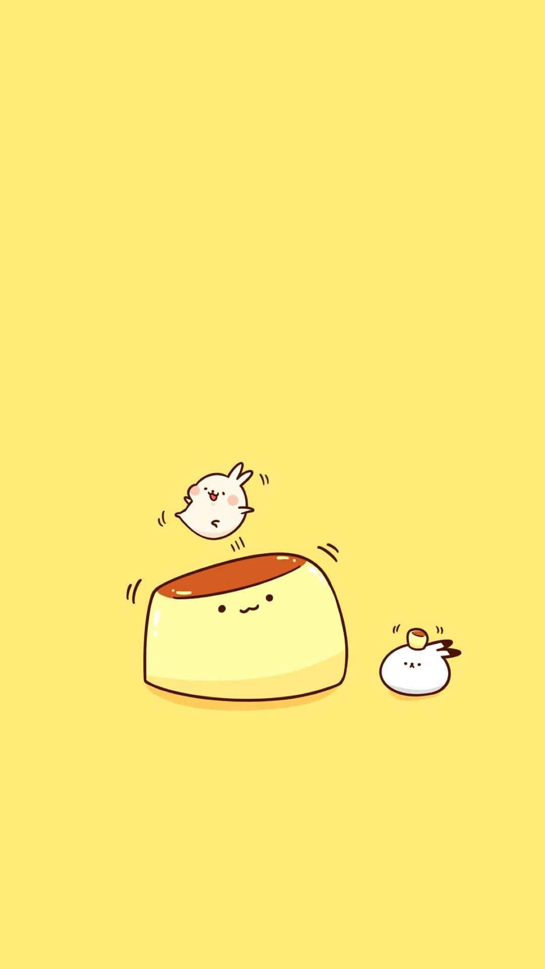 Molang, cute food, iPhone, Full HD Phone Wallpaper