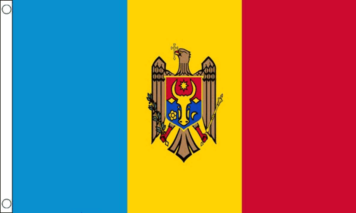 Moldova, blue yellow and red stripes, coat of arms, SD Desktop Wallpaper