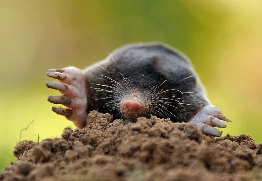 mole, dark-furred, rich brown soil, SD Desktop Wallpaper