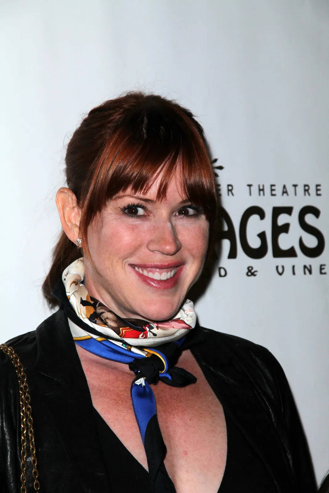 Molly Ringwald, red hair, colorful scarf, HD Phone Wallpaper