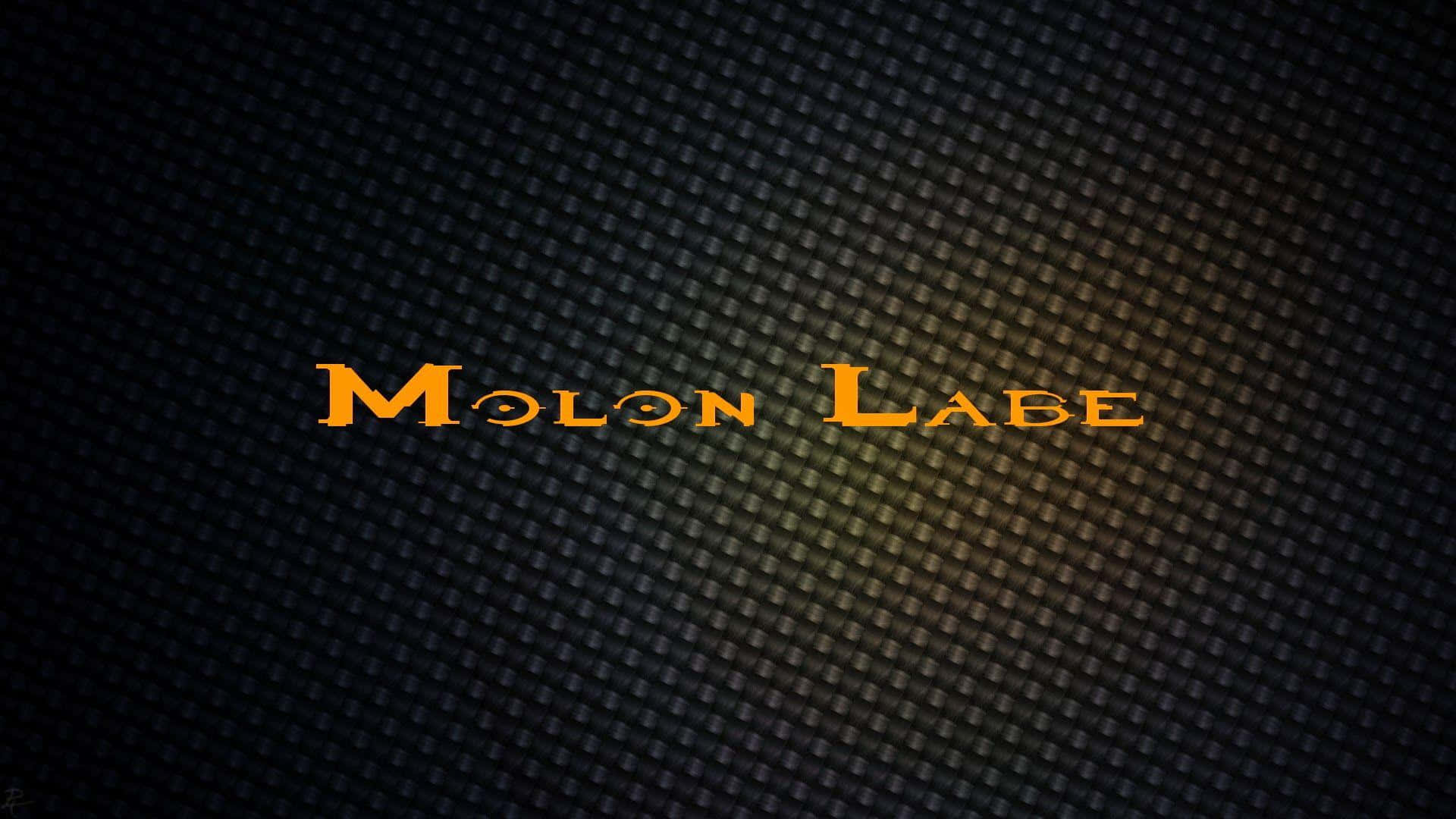 Molon Labe, golden glowing text, dark textured carbon fiber background, Full HD Desktop Wallpaper