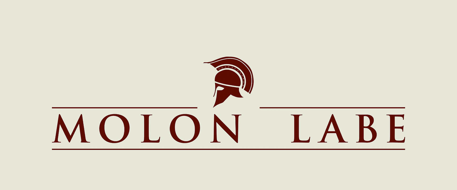 Molon Labe, dark red Spartan helmet, beige background, HD Desktop Wallpaper