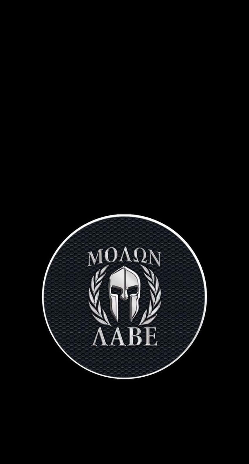Molon Labe, silver Spartan helmet, laurel wreaths, HD Phone Wallpaper