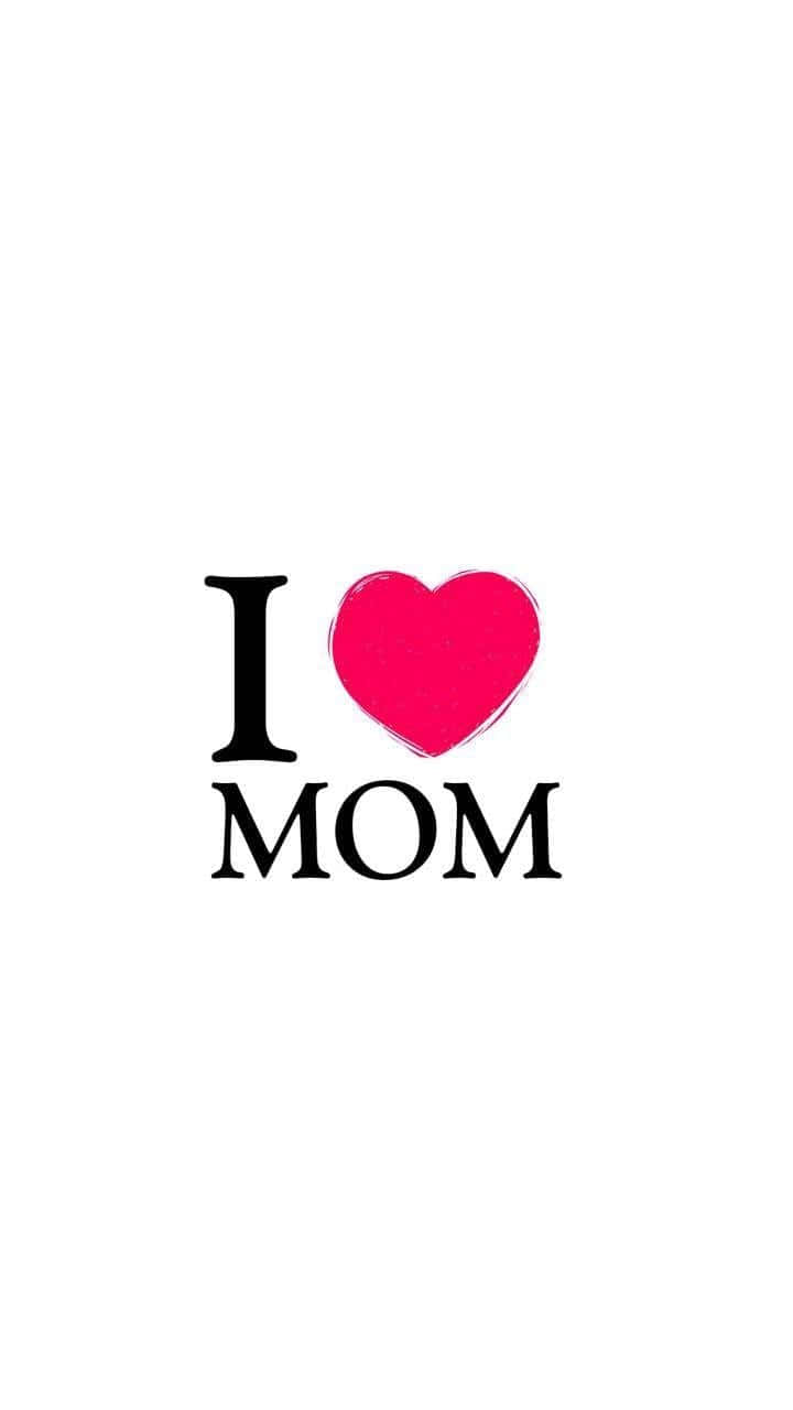 I Heart Mom, black text, vibrant pink heart, HD Phone Wallpaper