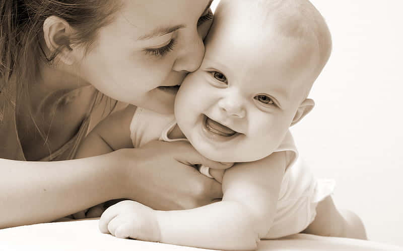 mother, baby, sepia tone, SD Desktop Wallpaper