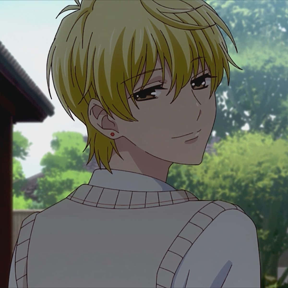 Momiji Sohma, blonde hair, red earring, SD Desktop Wallpaper