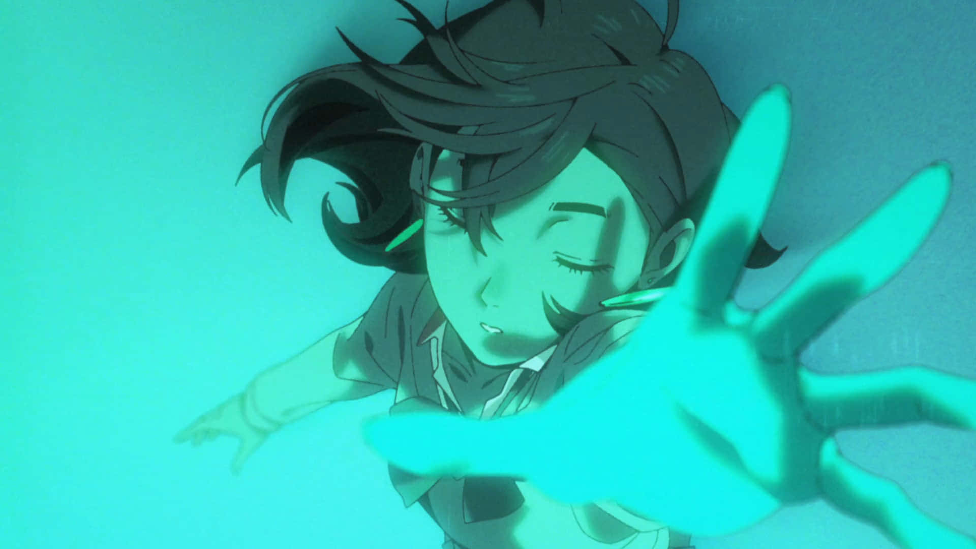 Momo Ayase, underwater scene, teal light, Full HD Desktop Wallpaper