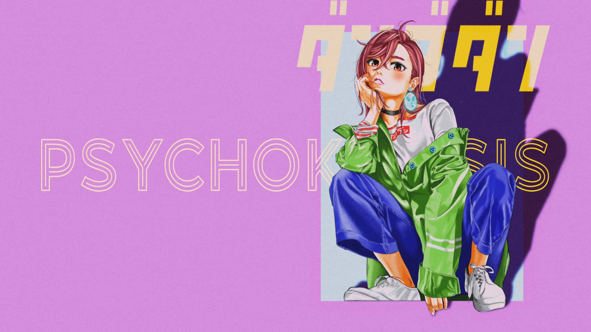 Momo Ayase, pink hair, green jacket, Full HD Desktop Wallpaper