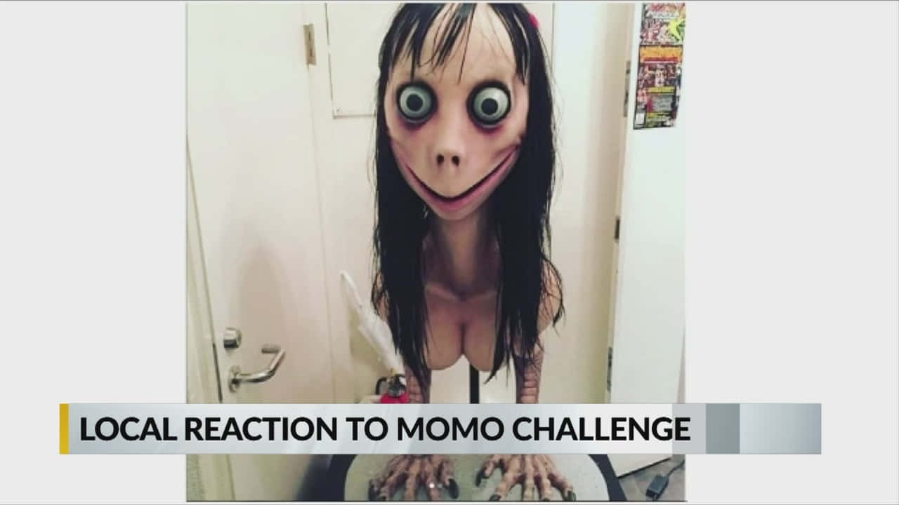 Momo mask, grotesque, wide eyes, HD Desktop Wallpaper