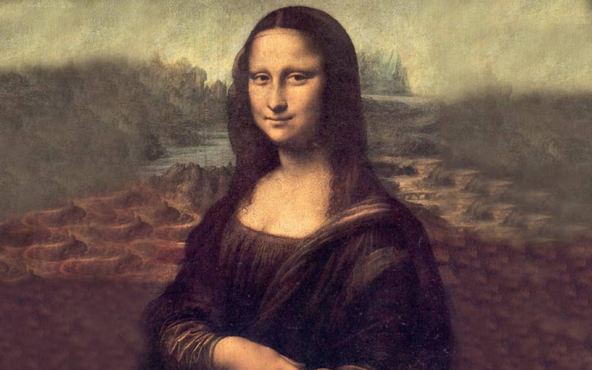 Mona Lisa, Renaissance oil painting, enigmatic smile, Full HD Desktop Wallpaper