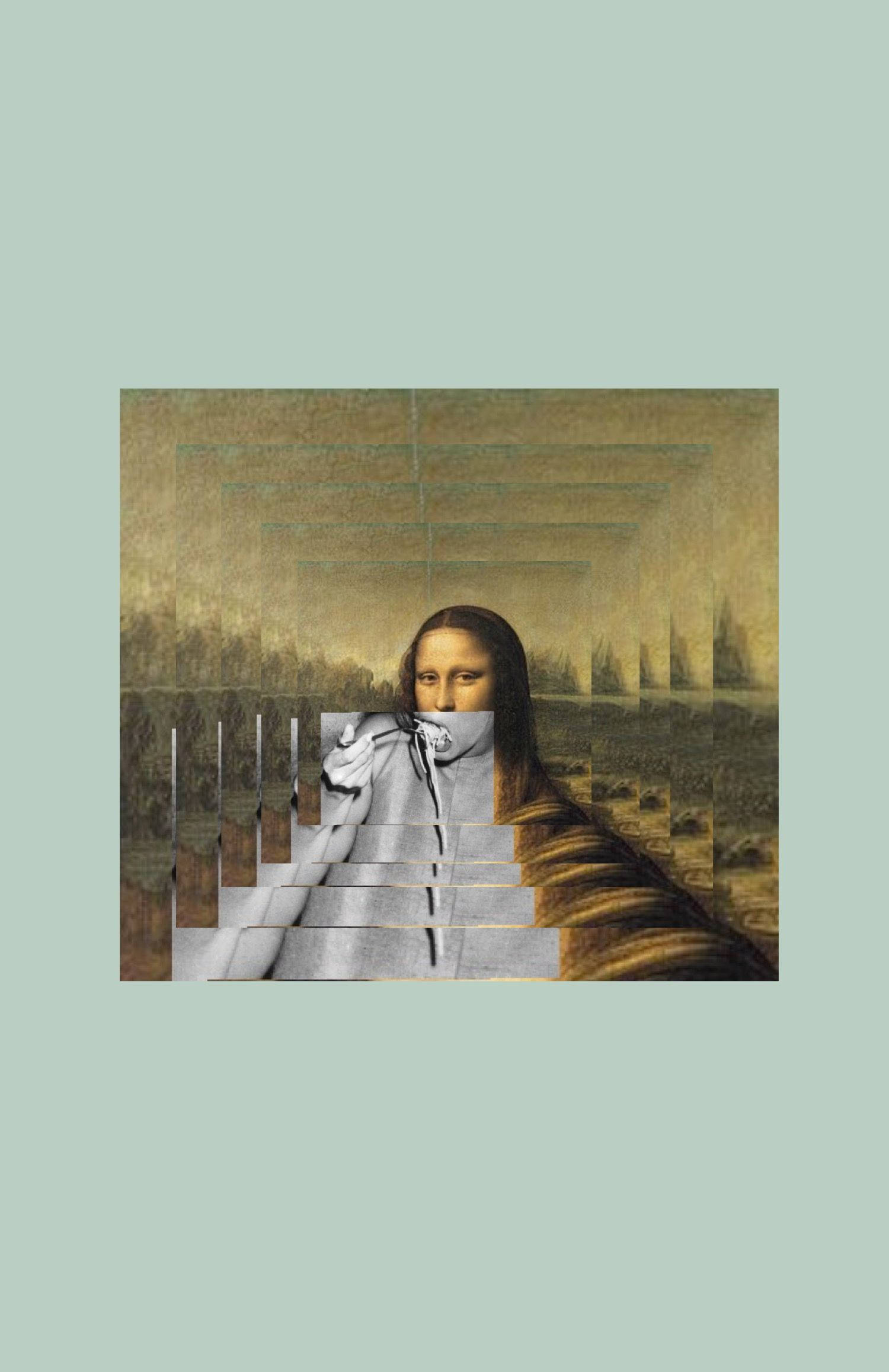 Mona Lisa, pastel, gray suit, Full HD Phone Wallpaper