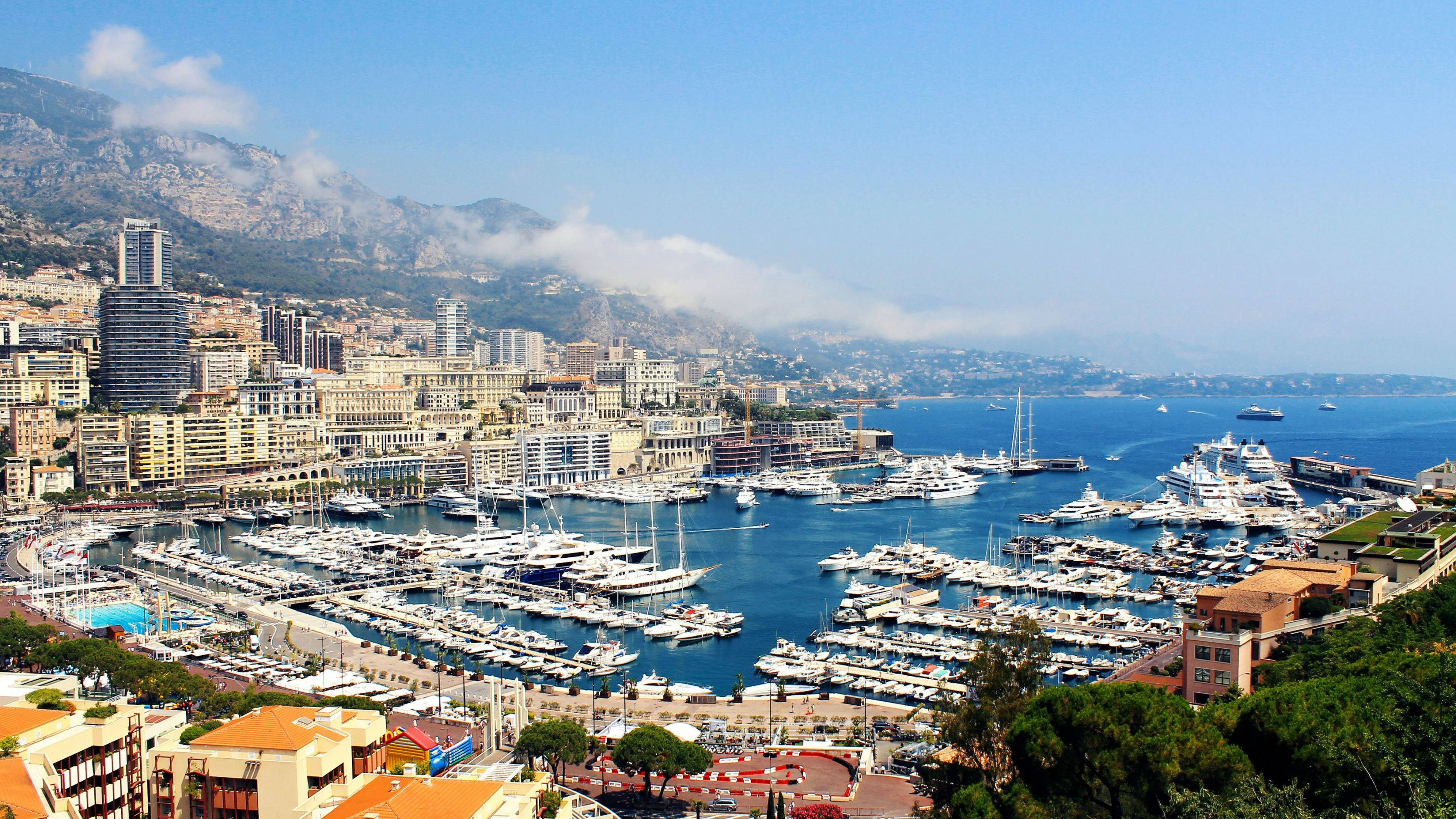 Monaco, harbor, luxury yachts, 2K Desktop Wallpaper