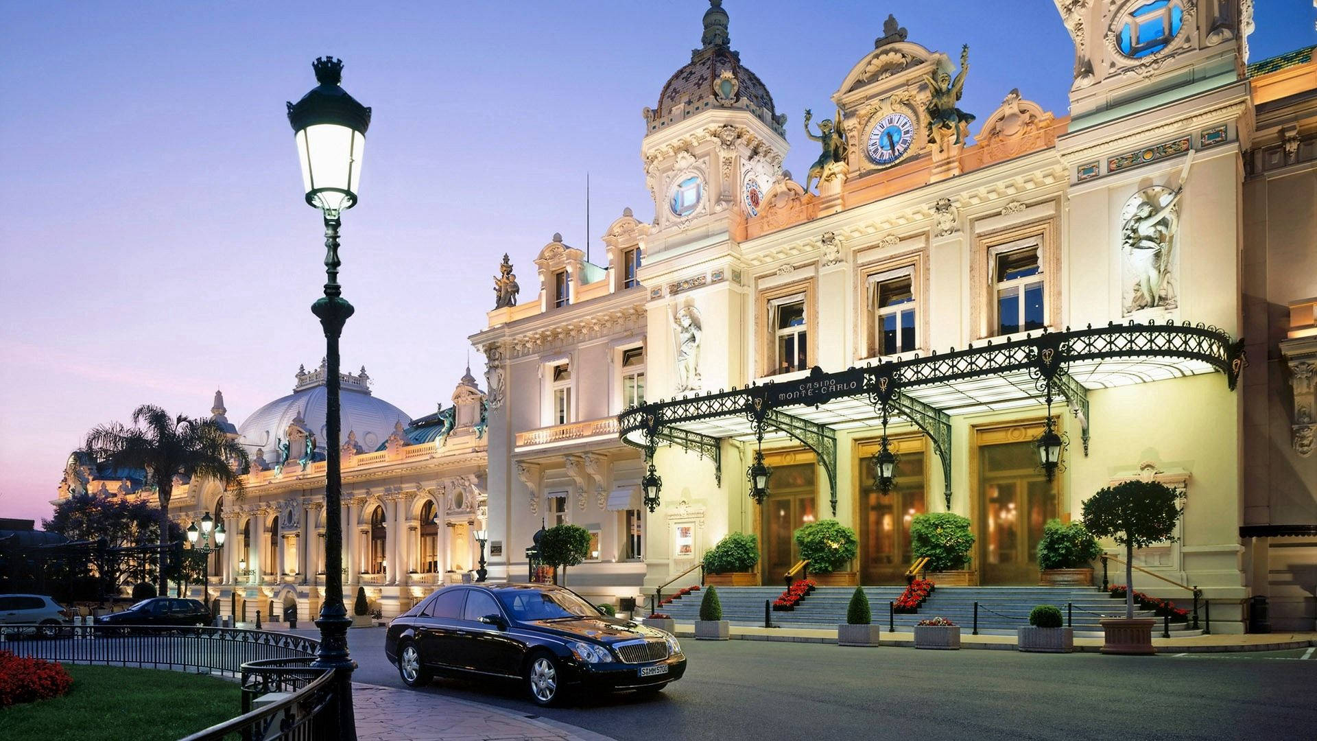 Monaco, cream building, opera house, Full HD Desktop Wallpaper