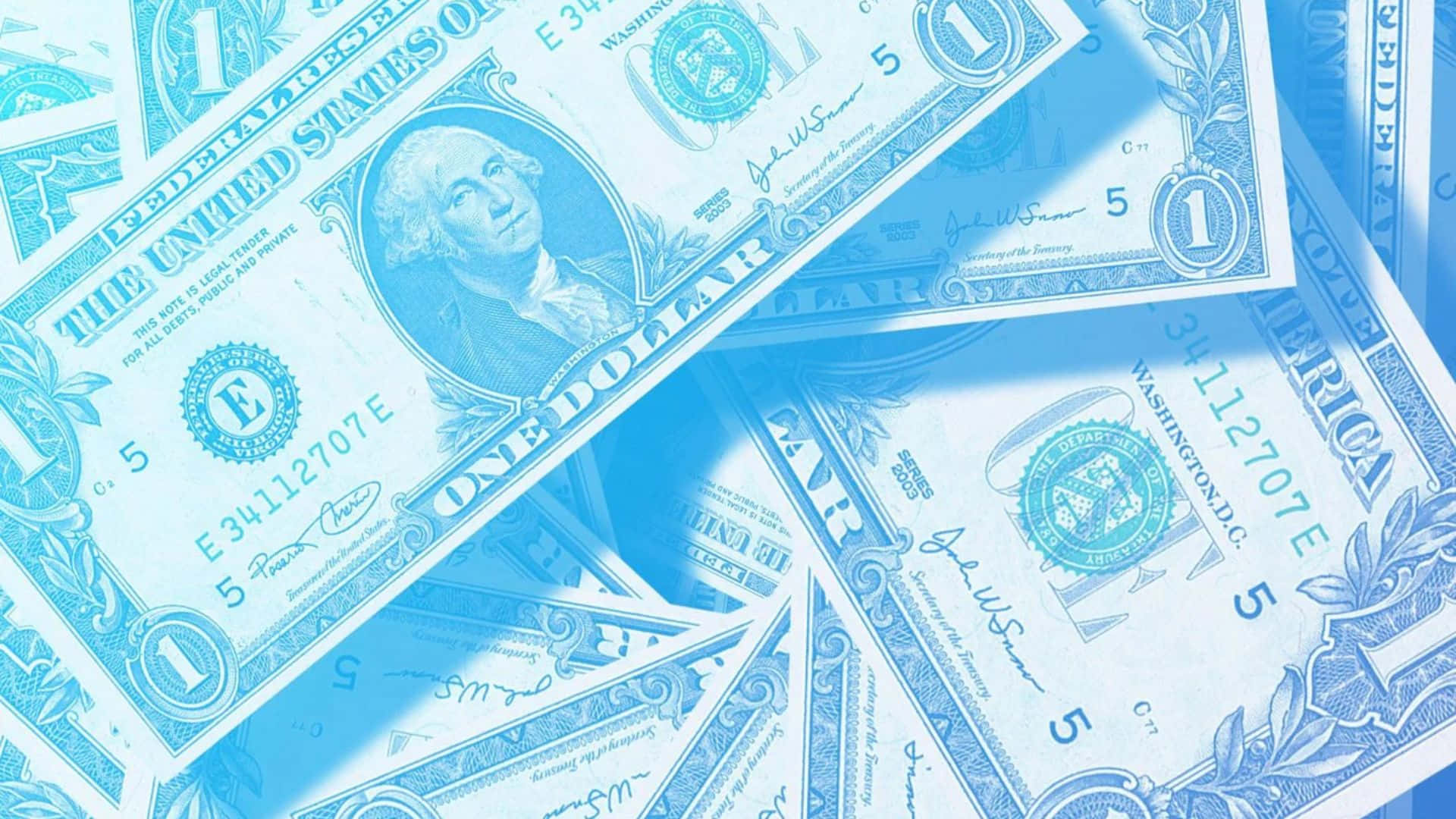 blue tint, one dollar bills, sharp shadows, Full HD Desktop Wallpaper