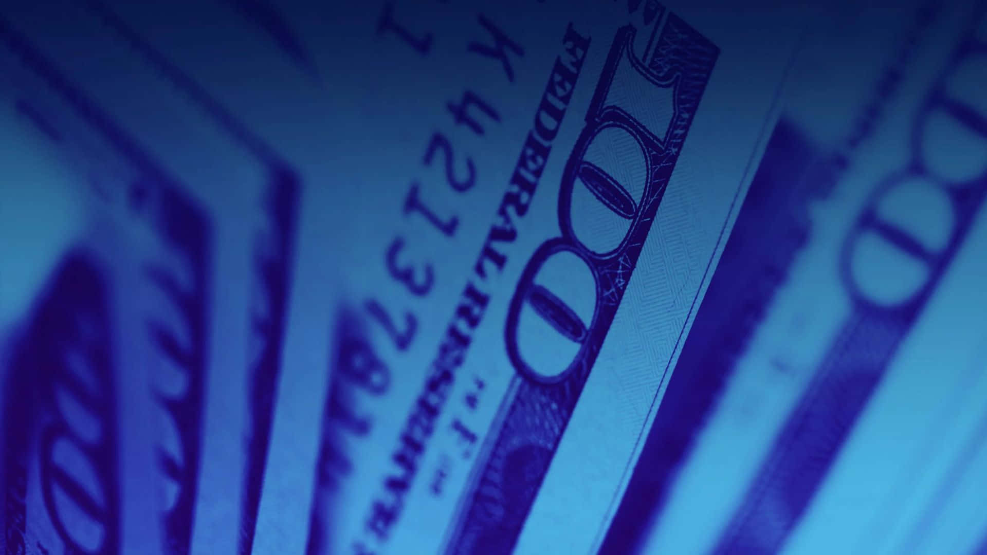 blue-tinted one hundred dollar bills, serial number, denomination, Full HD Desktop Wallpaper