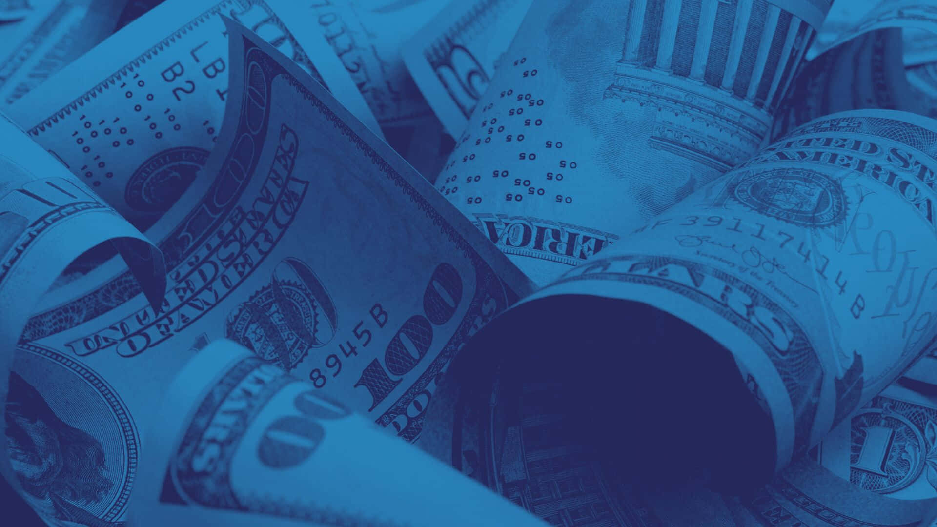 hundred dollar bills, cool blue light, sleek financial atmosphere, Full HD Desktop Wallpaper