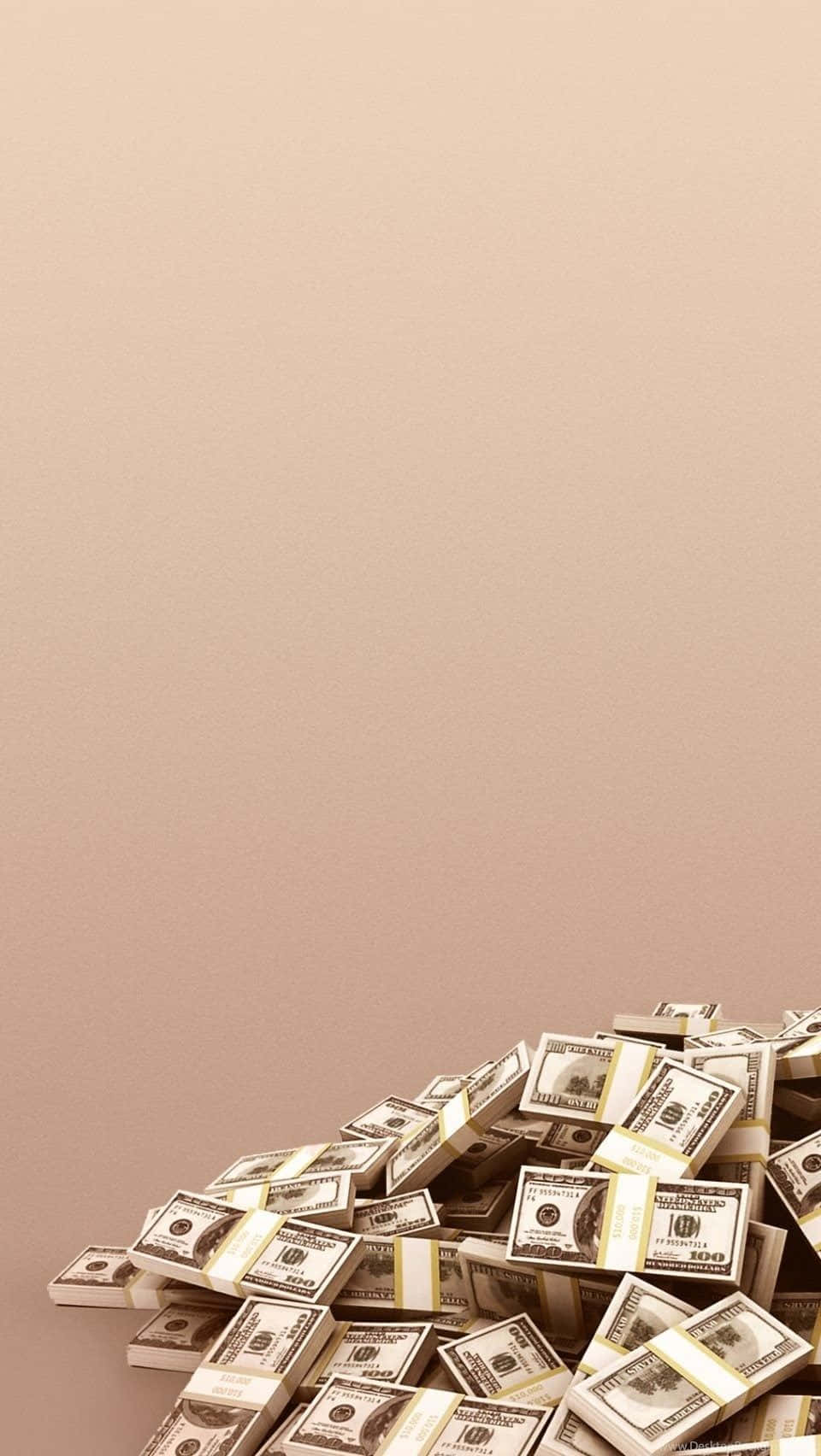Money Bag, hundred-dollar bills, beige background, HD Phone Wallpaper
