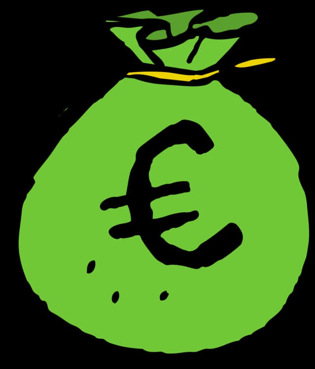 euro symbol, bright green, yellow string, SD Phone Wallpaper