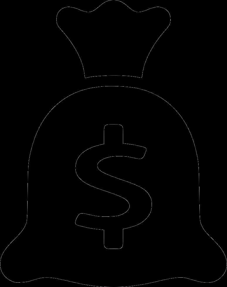 money bag, dollar sign, white outline, SD Phone Wallpaper