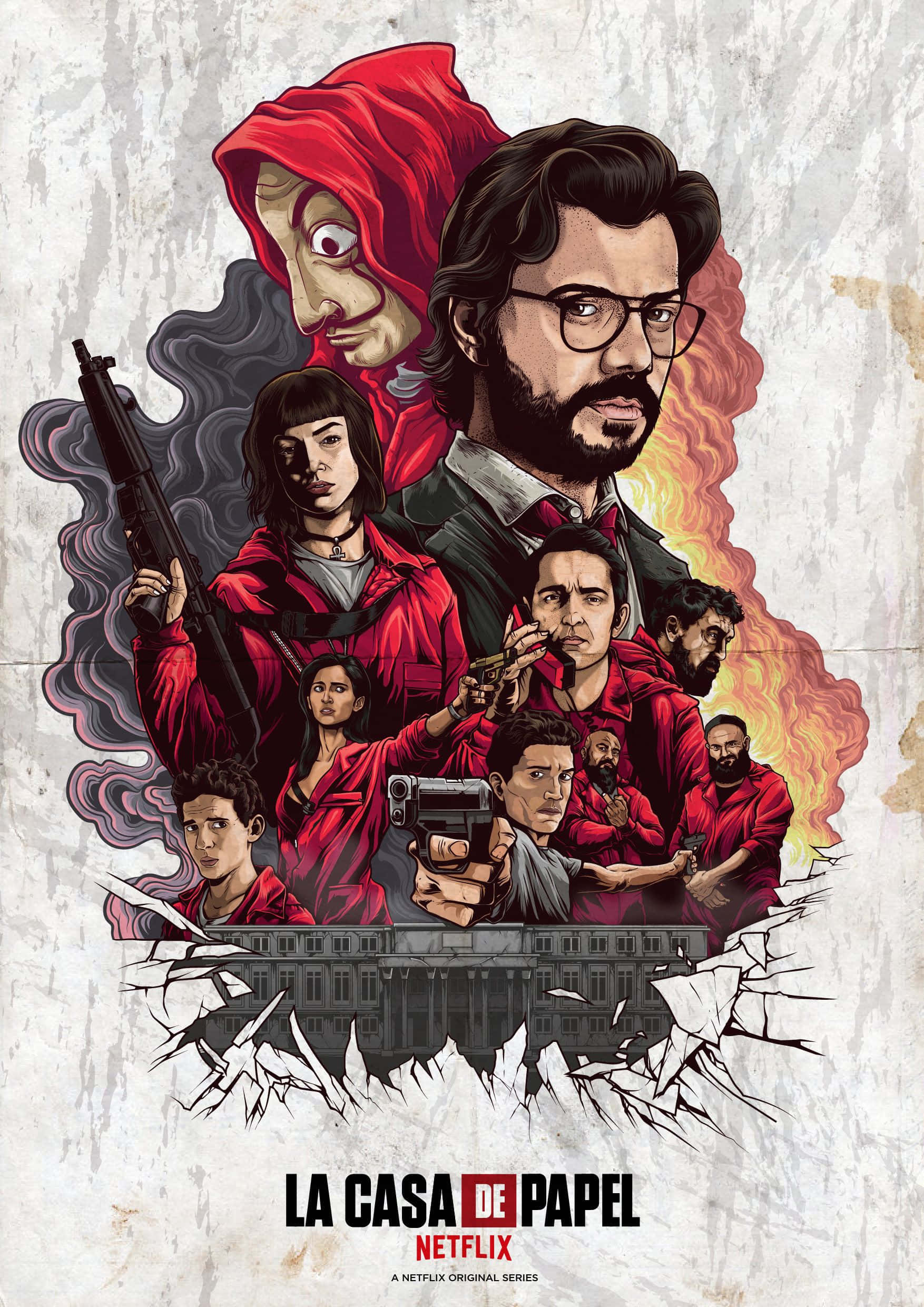 Money Heist, red jumpsuits, heist crew, Full HD Phone Wallpaper