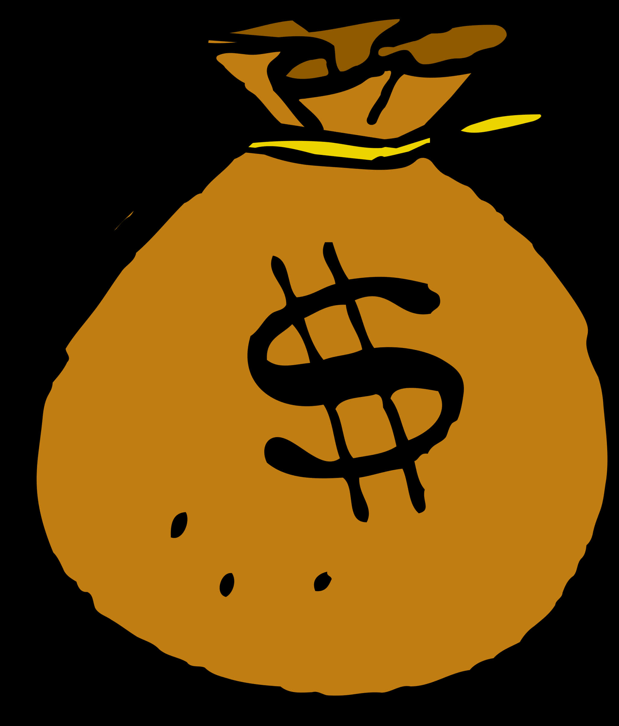 money bag, dollar sign, yellow drawstring, Full HD Phone Wallpaper