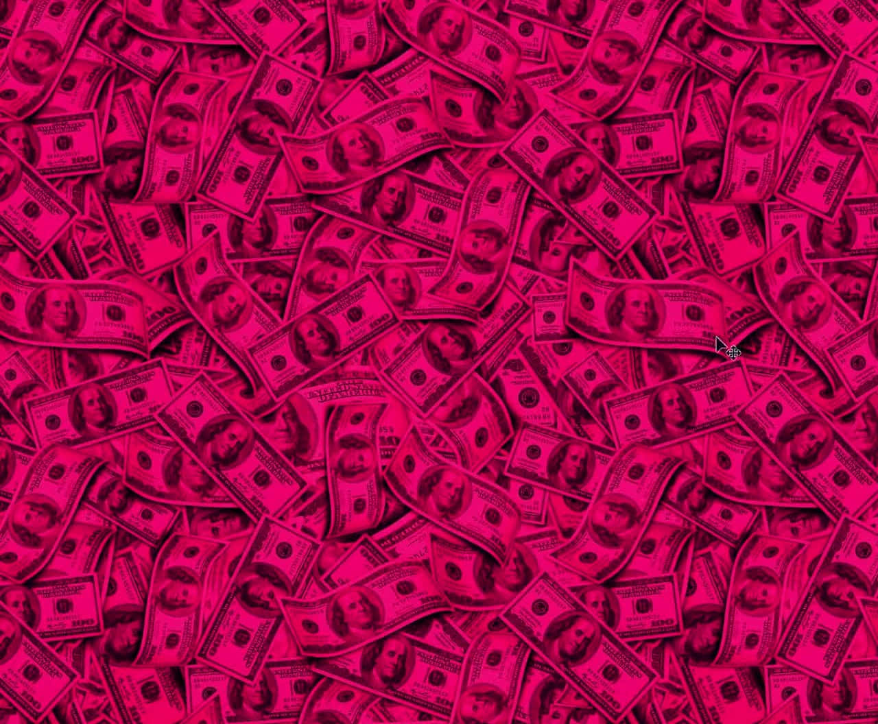 fuchsia-tinted US dollar bills, sea of, chaotic, overlapping pile, HD Desktop Wallpaper
